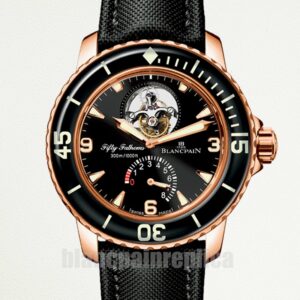 Blancpain Replica Fifty Fathoms Black Dial 5025-3630-52A Automatic Men's Rose Gold-tone