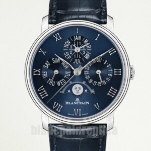 Blancpain Replica Villeret Men's 6656-3440-55B Automatic Blue Dial Stainless Steel
